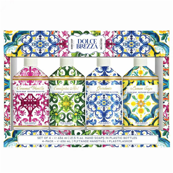 Dolce Brezza Liquid Soap Hand Wash With Pump Gift Set Luxury Décor Pack 4x636ml