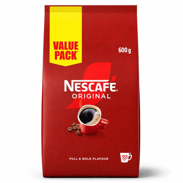 Nescafe Original Rich Instant Coffee Bold Flavour Large Refill Value Pack 600g