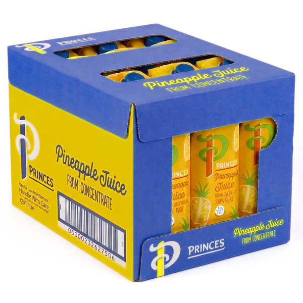 Princes Pineapple Juice From Concentrate Pure Juice Drink Carton Pack 12x 1Litre