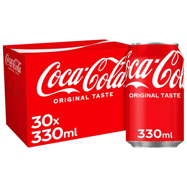 Coca-Cola The Original Taste Sparkling Soft Drink Cans Party Set Pack 30 x 330ml