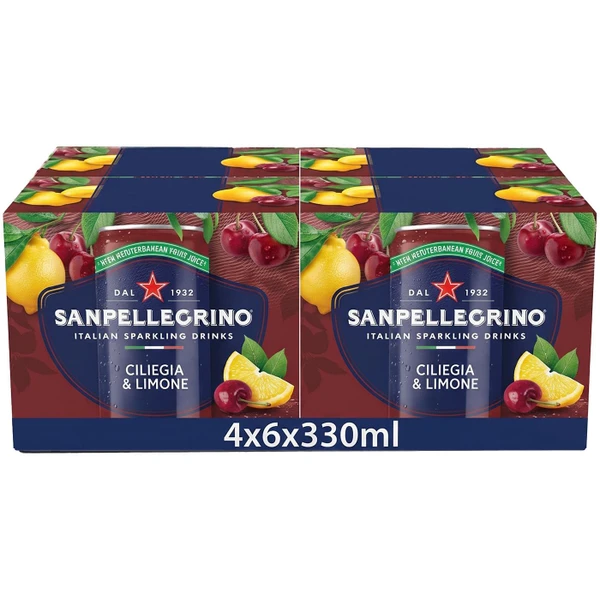 San Pellegrino Cherry & Lemon - Ciliegia Limone Italian Sparkling Fruit 24x300ml