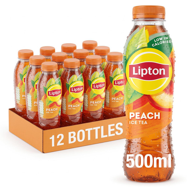 Lipton Ice Tea Peach Juice Still Soft Drink Bottle Fruity Taste Pack 12 x 500ml