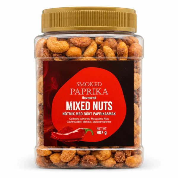 Kirkland Signature Smoked Paprika Mixed Nuts Cashews Almonds Macadamia Tub 907g