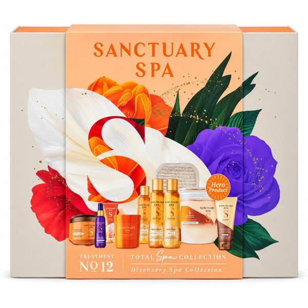 Sanctuary Spa Total Spa Collection No12 Luxury Bath Body Wellness Gift Set 10Pcs