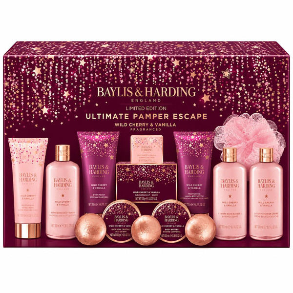 Baylis & Harding Ultimate Pamper Escape Wild Cherry Vanilla Bath & Body Gift Set