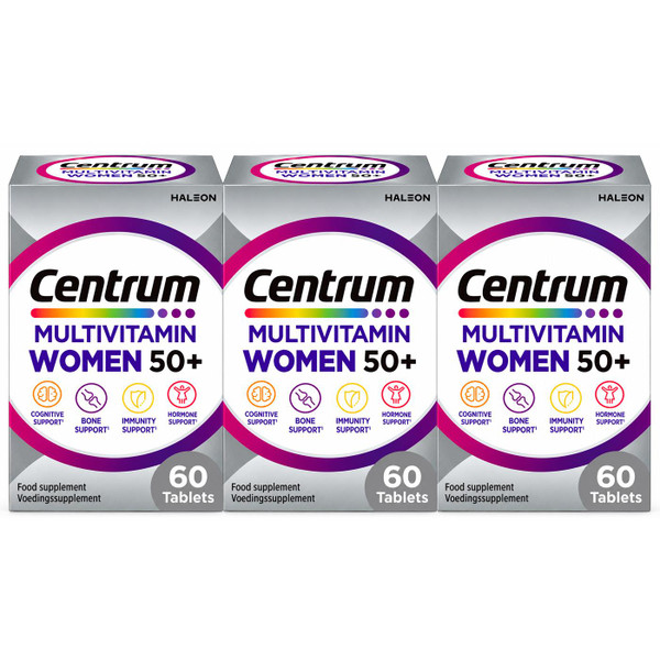 Centrum Women 50+ Multivitamin Vitamins Menopause Support Pack 3 x 60 Tablets