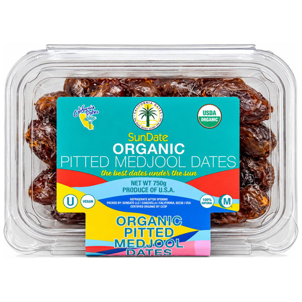 SunDate Organic Pitted Medjool Dates Premium California Natural Vegan Pack 750g