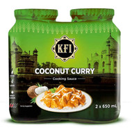 KFI Coconut Curry Cooking Sauce Authentic Indian Flavour Versatile Pack 2x650ml
