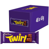 Cadbury Twirl Milk Chocolate Two Fingers Covered Smooth Snack Bars Pack 48 x 43g