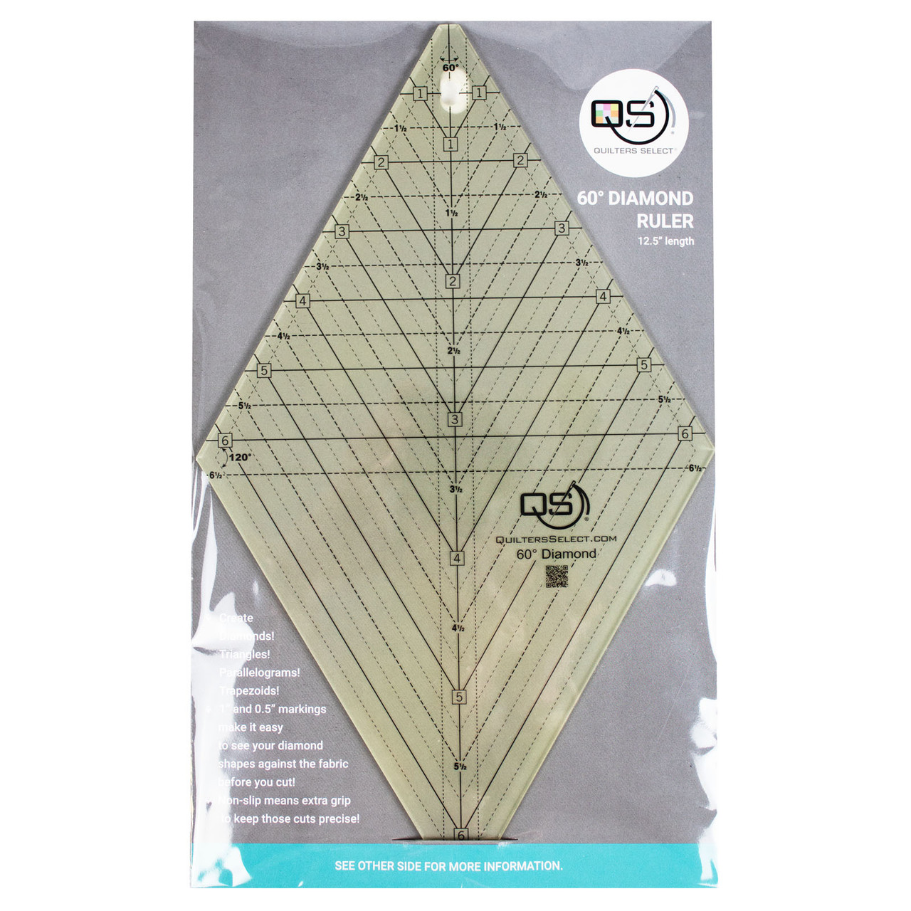 Diamond Back Ruler Select 60° Diamond Non-Slip Ruler | EE Schenck Company