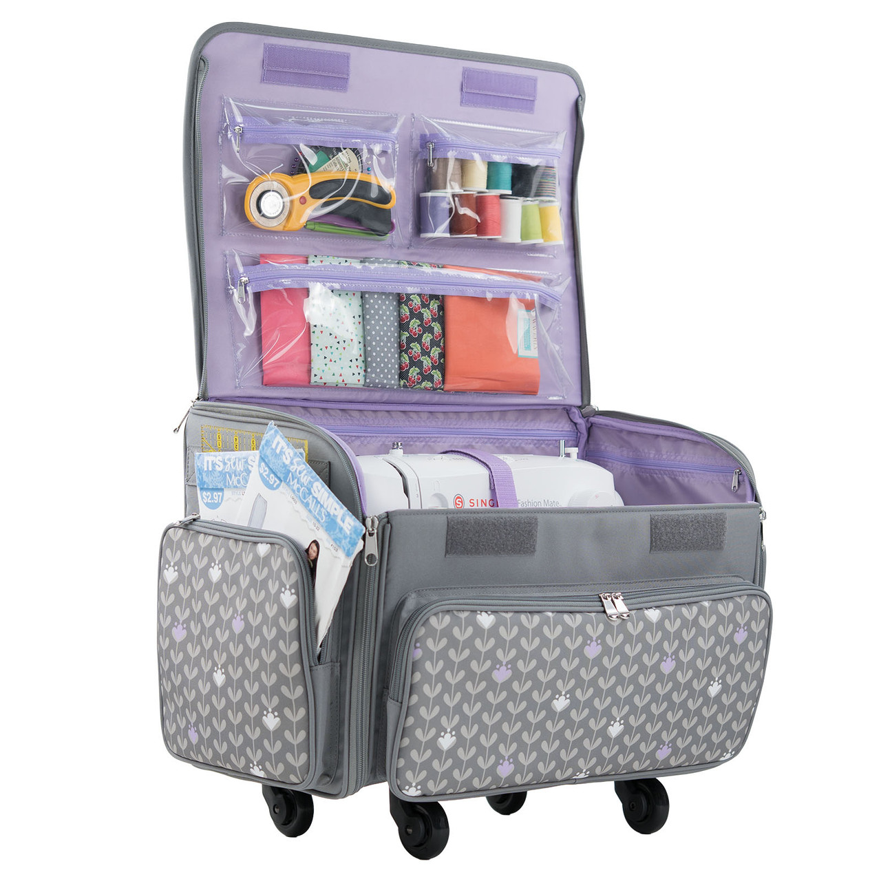 XL Dome Top Collapsible Rolling Sewing Machine Tote | EE Schenck Company