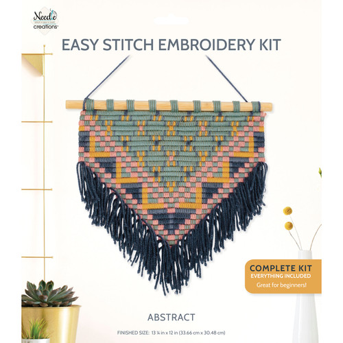 KIT EMBROIDERY EASY STITCH ABSTRACT PK OF 3 EA