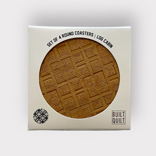 COASTER LOG CABIN ROUND 4ct