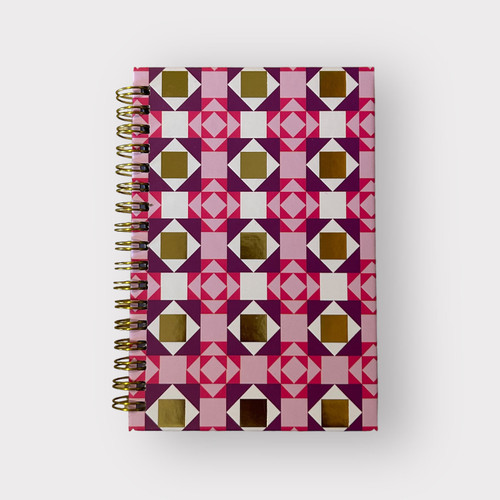 NOTEBOOK SPIRAL QUILT JAZZ PINK