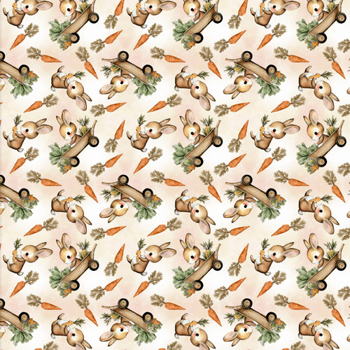 BUNNY BLOOMS GARDEN 24892 CREAM DIGITAL