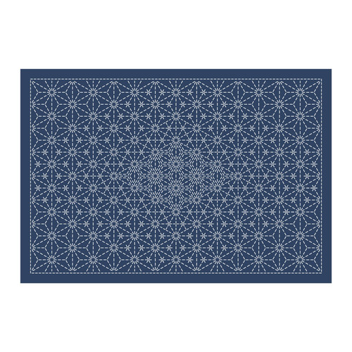 SASHIKO SAMP PLACEMAT ASANOHA-AWASE NAVY PK OF 3 EA