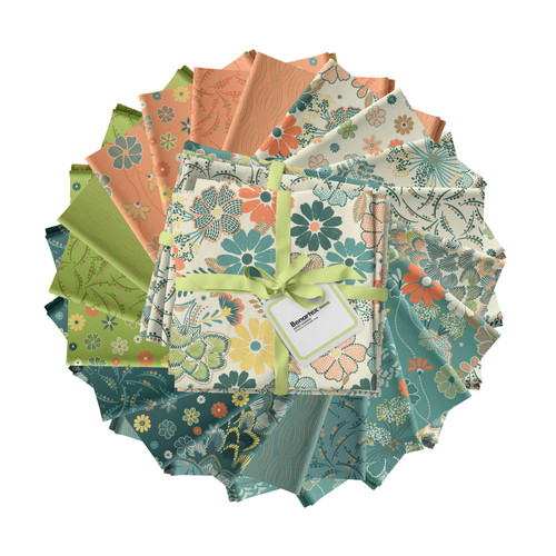 FAT QTR BUNDLE RETRO GARDEN (20)