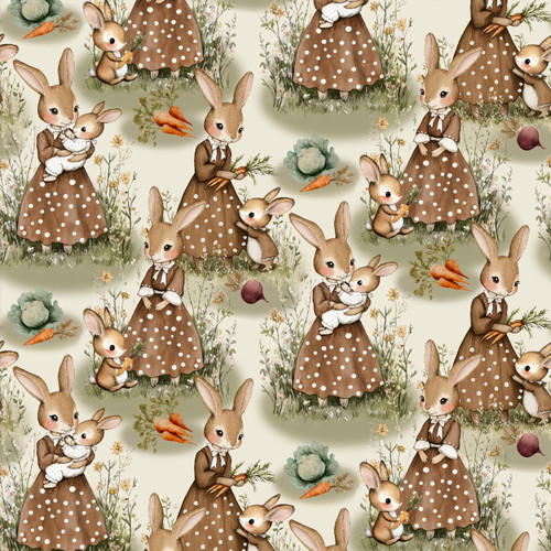 BUNNY BLOOMS GARDEN 24953 GREEN MINKY 58/60" DIGITAL