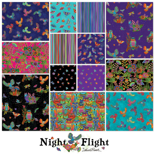 FAT QTR NIGHT FLIGHT (13 FQS - NO PNLS) PK OF 2 EA