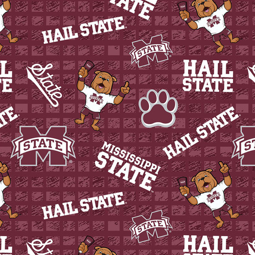 COLLEGE JERSEY KNIT MISSISSIPPI ST 1401 POLY/SPAN 58"