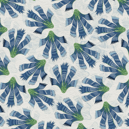 ABSTRACT SHAPES 120 26656 BLUE/WHITE