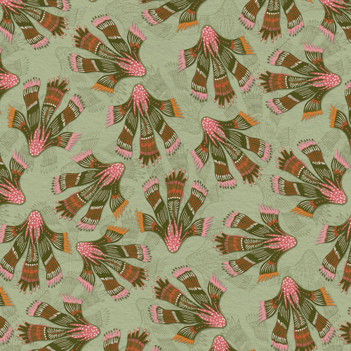 ABSTRACT SHAPES 191P 26659 GREEN SATEEN 118"