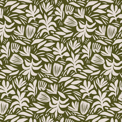 ABSTRACT SHAPES 191P 26666 WHITE ON GREEN SATEEN 118"