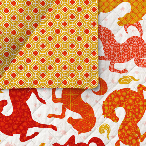 YEAR OF THE HORSE 220 26733 QUILTED PRINT MIN QTY: 30 YD