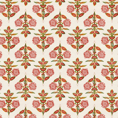 GRANDMA'S WALLPAPER 340 26785 RED/GOLD SATEEN 45"