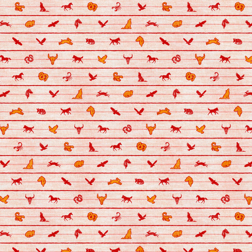 WILD, WILD WEST 350 26766 RED/ORANGE DBL GAUZE 50"