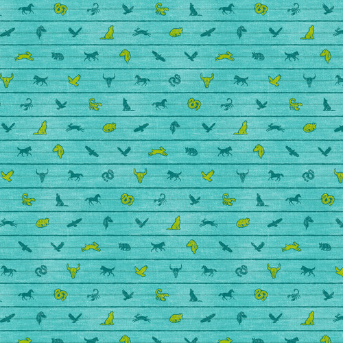WILD, WILD WEST 350 26767 BLUE/GREEN DBL GAUZE 50"