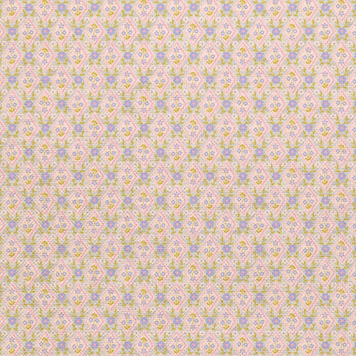PETITE PETALS III 360 26689 PURPLE ON BLUE ORG COT CANVAS 58"