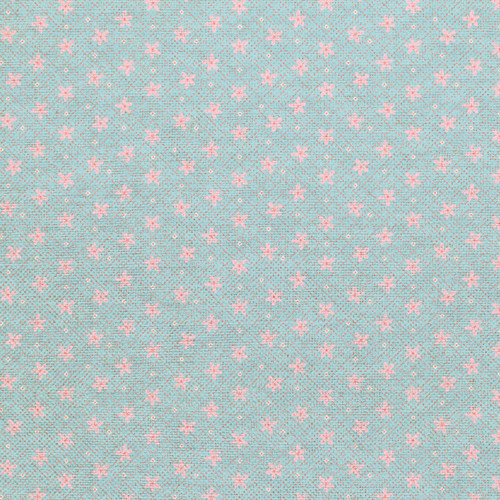 PETITE PETALS III 360 26720 PINK ON BLUE ORG COT CANVAS 58"