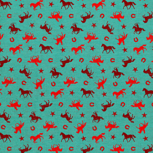 WILD, WILD WEST 360 26764 BLUE/RED ORG COT CANVAS 58"