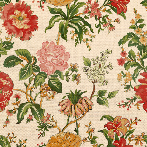GRANDMA'S WALLPAPER 360 26771 RED/GOLD ORG COT CANVAS 58"