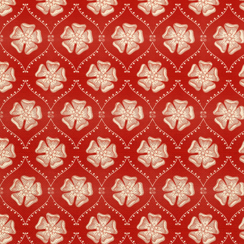 GRANDMA'S WALLPAPER 360 26781 RED ORG COT CANVAS 58"