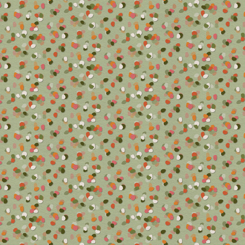 ABSTRACT SHAPES 370 26683 GREEN/PINK SATEEN 60"