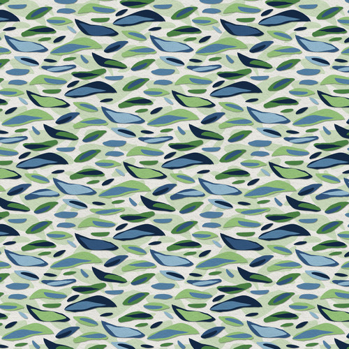 ABSTRACT SHAPES 390 26675 GREEN/WHITE RAYON 55/56"