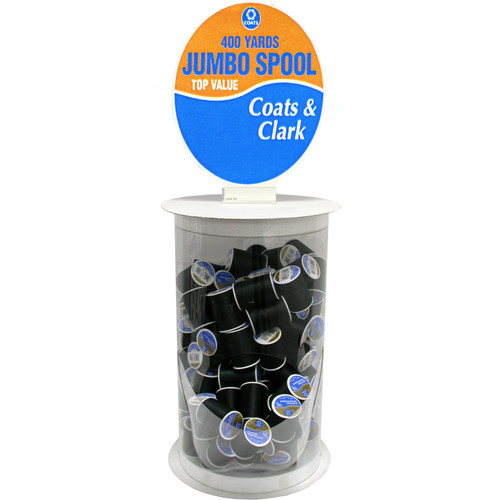THREAD DISP ALL PURP 400YD BLK (120 SPOOLS PER TUB)
