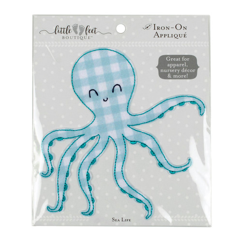 IRON ON APPLIQUE OCTOPUS PK OF 6 EA