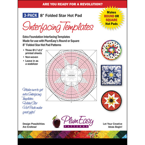 INTERFAC TEMPLATE 3ct HOT PAD FOLDED STAR 8"