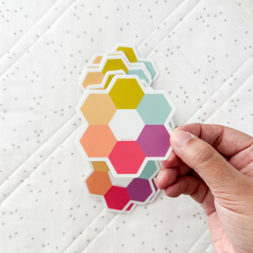 STICKER HEXIE BLOOMS RAINBOW PK OF 6 EA