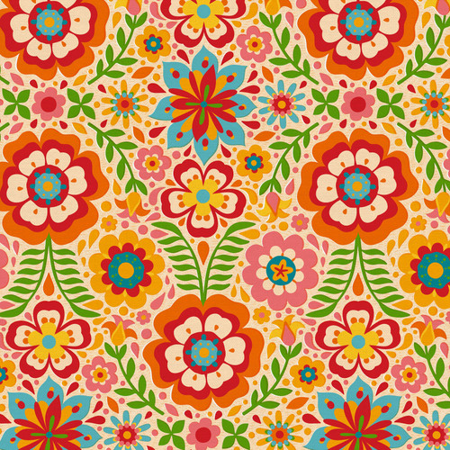 FIESTA DE COLORES 390 27118 CREAM RAYON 55/56"