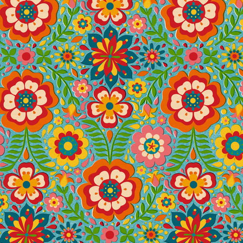 FIESTA DE COLORES 390 27119 BLUE RAYON 55/56"