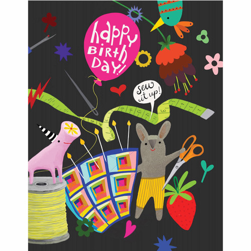 NOTECARD SEW IT UP BIRTHDAY PK OF 3 EA