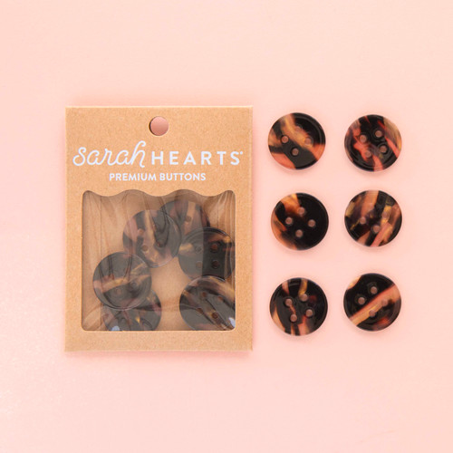 BUTTONS TORTOISE SHELL 1" 6ct