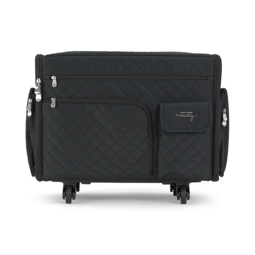 XL FLAT TOP SEWING TOTE BLACK QUILTED NEW