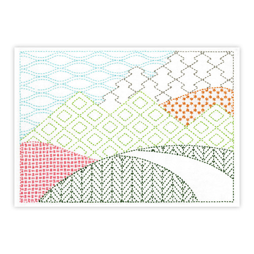 KIT SASHIKO SAMP PLACEMAT  - YAMA-NAMI (WHITE)