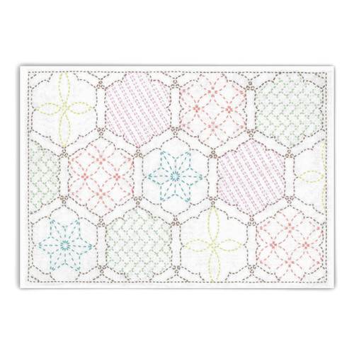 KIT SASHIKO SAMP PLACEMAT  - HANA-MADO (WHITE)