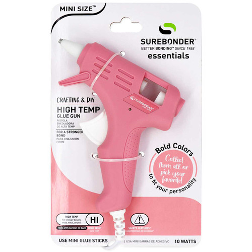 GLUE GUN 10W MINI HI TEMP ROSE PK OF 4 EA